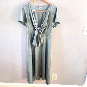 NEW Baltic‎ Born Poppy Satin Midi Dress Eucalyptus Green Size M